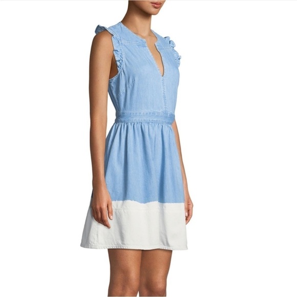 Kate Spade • Blue Cream Dip Dye Denim Dress - Picture 12 of 12
